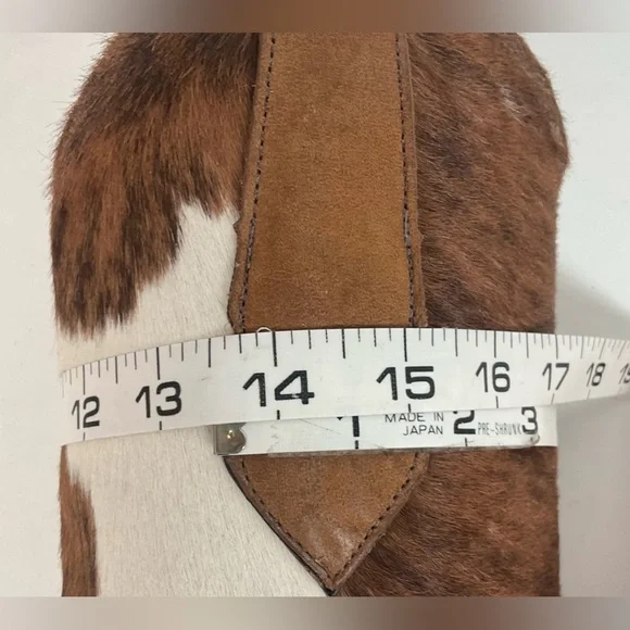Vintage Zodiac Calf Hair On Cowhide Pony Cowgirl Boots 7.5 M Nubuck Suede - Picture 5 of 16